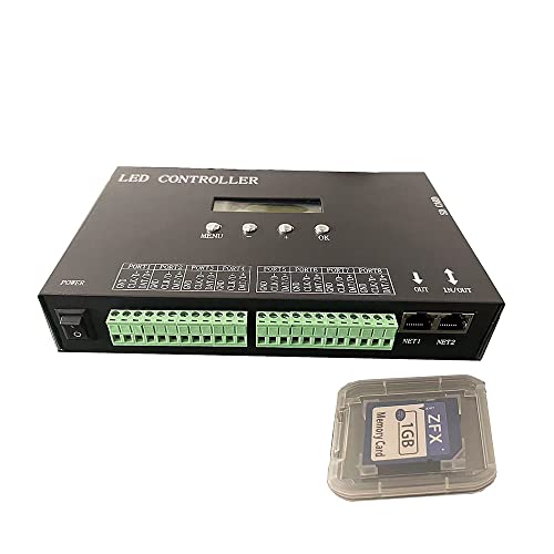 LianGSanSan LED Controller H807SA Support Art-Net, Supports Maximum 8192 Pixels,8 outputs, with DMX Console or Set Address for DMX Chips