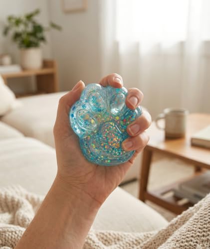 Image of 3PCS Taba Squishy Cat Paw, Taba Squishy for Relaxing Sensory Fidget Pinch Family for Kids Cat Paw Squeeze Cute Beautiful Cat Paw (blue2)