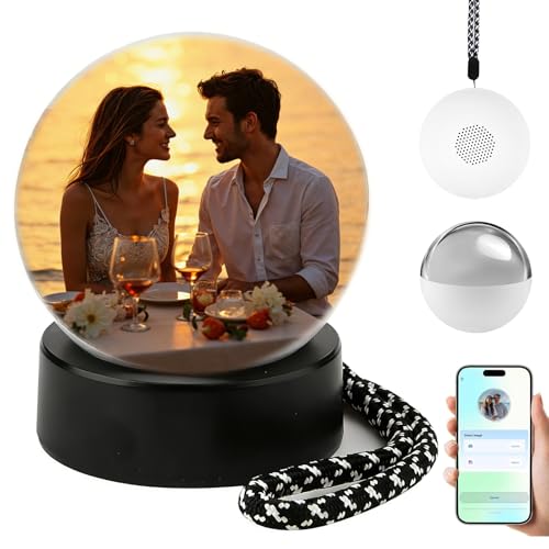 magimagi Memory Sphere Memory Orb with LED Display 3D Crystal Ball Video Player Support WiFi Uploadable Videos & Photos Birthday Valentines Day Personalized Gift for Friends Couples