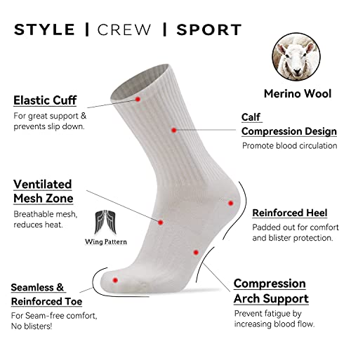 Ankle Crew Merino Wool Blend Socks for Running Hiking with Cushioned Sole3