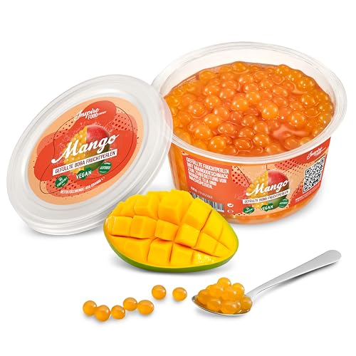 INSPIRE FOOD Bubble Tea Perles Mangue | Bubble tea, perle de tapioca pour bubble tea | 100% vegan et sans gluten, sans colorant artificiel, 450 grammes