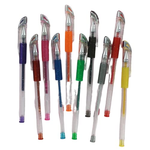 Rohans Glitter Gel Pens - Pack Of 10, Mix of multiple bright colors - Image 2