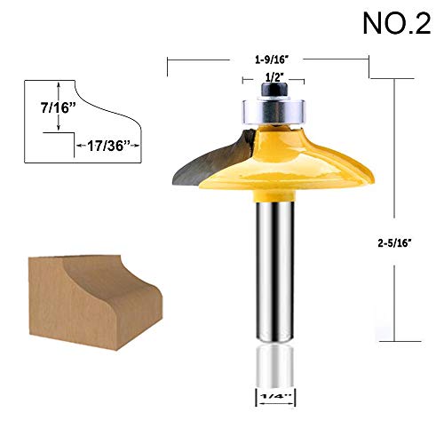 LEATBUY 1/4-Inch Shank Door&Drawer Front Edging Router Bit Set 4 PCS, Woodworking Milling Cutter Tools, Carbide CNC Router Grooving Mill Tool Router Bits Sets (Panel) - Image 3