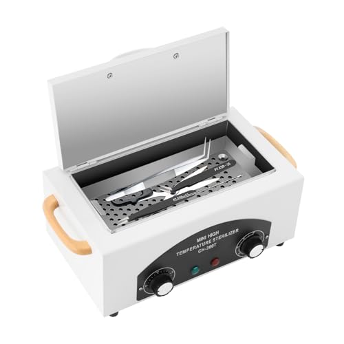 Esterilizador de Aire Caliente, Esterilizador de Material de Manicura de 300W 2L, Con Temporizador y Luz Indicadora, Autoclave de Esterilización, Para Desinfectar Tijeras, Pinzas, Toallas y