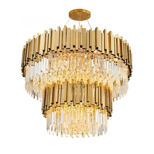 Lustre en cristal rond de luxe, luminaire suspendu d'exception 55cm