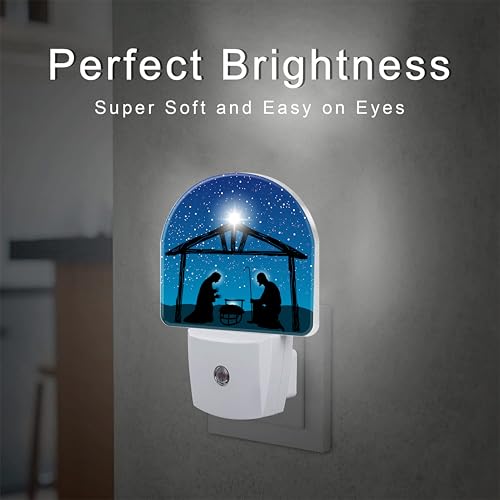 Image of Nativity Night of Jesus Night Light for Kids,Christmas Christian Jesus Plug in Night Light with Dusk to Dawn Sensor, 0.5w Energy Saving Nightlight for Hallway Stairway Kitchen Bedroom