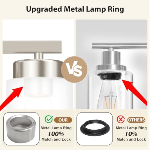 Image of IZORRO Bathroom Light Fixtures, Modern Vanity Lights, Bathroom Lighting Fixtures Over Mirror with Milky White Shade, Wall Sconce for Living Room Cabinet Bedroom (Brushed Nickel, 10-Light)