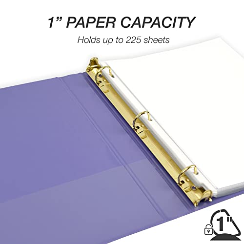 Image of Samsill Durable 1 inch 3 Ring Binder, 100% Recycled Chipboard, Lilac