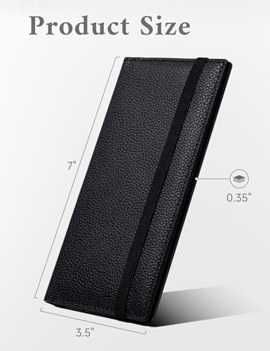 Image of Zreal Checkbook Cover for Women & Men, Premium Vegan Leather Checkbook Holder for Top & Side Tear Duplicate Checks with RFID Blocking (Black)