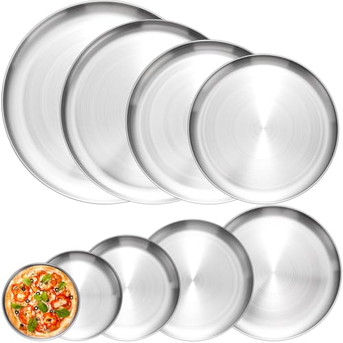 Sawysine 12 Pcs Stainless Steel Pizza Pans 9 Sizes (6.7 Inch-17.7 Inch) Pizza Pans for Oven Large Thick Round Steel Trays for Baking Cookie Pie Cake, Non-toxic, Durable, Dishwasher Safe Sawysine 12 Pcs Stainless Steel Pizza Pans 9 Sizes (6.7 Inch-17.7 Inch) Pizza Pans for Oven Large Thick Round Steel Trays for Baking Cookie Pie Cake, Non-toxic, Durable, Dishwasher Safe