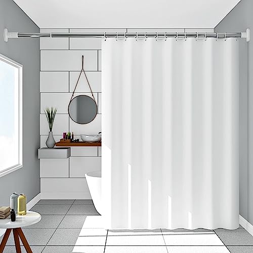 Beydodo White Shower Curtain Liner, Peva Shower Curtains for Bathroom 60x80 inch Home Decor Shower Curtain Solid Color White