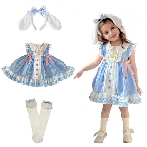 Vestido Lolita Azul para Niñas 5-6 Años miniatura 1