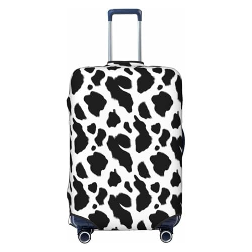 Black And White Cow Skin Elastic Travel Luggage Covers Dustproof Scratch-Resistant Suitcase Protector Fit 22-24 Inch