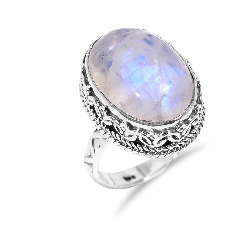 Bague pierre de lune argent 925 contre allergies bague mariage minimaliste