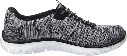 Skechers Women's Empire Game On Fashion Sneaker, Black/White, 7.5 M US