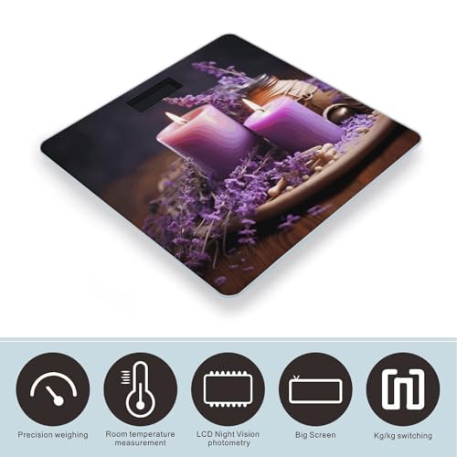Báscula digital de baño con vidrio templado y pantalla LCD miniatura 3