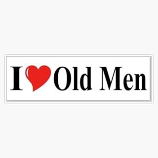 MAGNET i heart old men!!! Magnet Vinyl Magnetic Sticker 20 mil - Size 5"