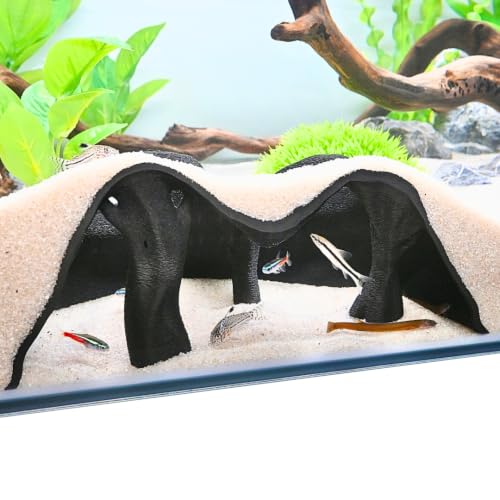 Aquarium Underground Cave Natural Mangrove Tree | Viewing Fish Under Gravel Tunnel Hide | Fish Tank Hideout Decor Decoration Enrichment for Corydora Catfish Kuhli Loach Clown Loach Pleco Betta