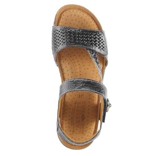Image of Spring Step L'Artiste womens Popular | Hand-painted leather upper with hook and loop straps, padded microfiber insole, polyurethane outsole, and 1.25 in heel