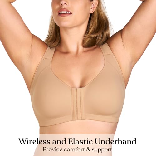 Image of HSIA Posture Bras for Women - Front Closure Bra for Women No Underwire Back Support Plus Size Full Coverage Bra