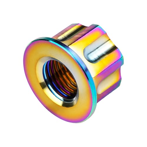 Image of Titanium M6 M8 M10 M12 M14 M16 Flange Bolt Nut Bicycle Motorcycle Rear Axle Car Modification Accessories Pack of 6 (M10 Pitch 1.5mm, Rainbow)