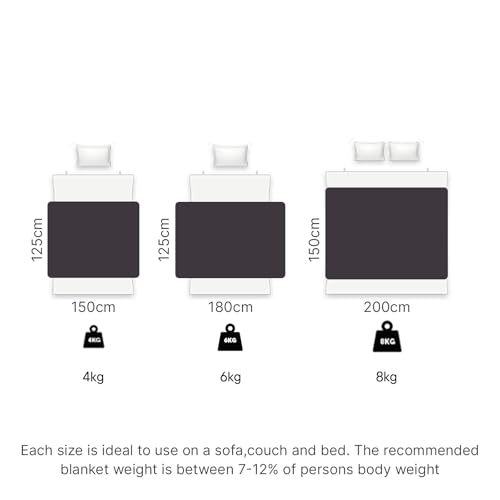 Highams Weighted Blanket for Adults 17 lbs (8kg) Quilted Glass Beads Premium Natural 100% Cotton Outer, Grey - 59" x 79"