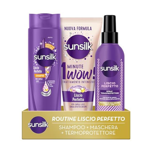 SUNSILK LINEA LISCIO PERFETTO: l'uso combinato dei prodotti Sunsilk Liscio Perfetto dona un'efficace azione anti crespo per capelli setosi e lisci a lungo