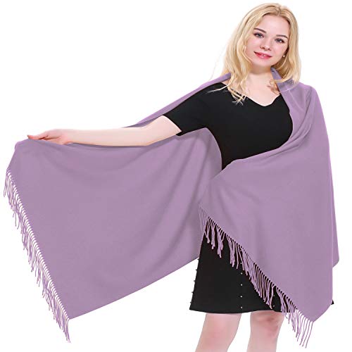 Wrap châle violet clair uni parfait pour les soirées fraîches