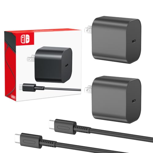 2-Pack 10ft Charger for Nintendo Switch 2-20V 3A 60W AC Adapter