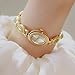BESTKANG Elegant Women's Gold Vintage Bracelet Watch - Oval Dial Quartz Dress Watch - Waterproof Fashion Wristwatch for Women (B Gold White)