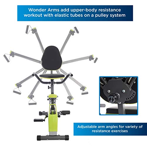 Stamina Wonder Exercise Bike | Build Upper and Lower Body Strength on One Machine | Includes Two Online Workout Videos, Chartreuse and Gray