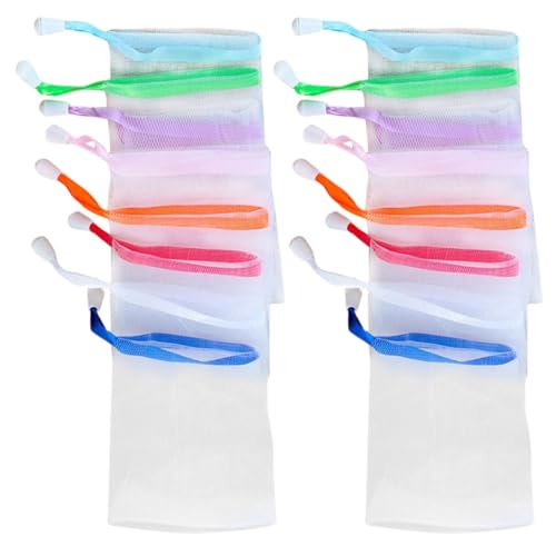 Beavorty Bolsa de Jabón en Barra 30 Unidades Red para Espuma, Ahorrador de Jabón, Malla para Limpieza y Corporal, Colores Surtidos, Adecuado para Cuidado Piel Color Color Aleatorio