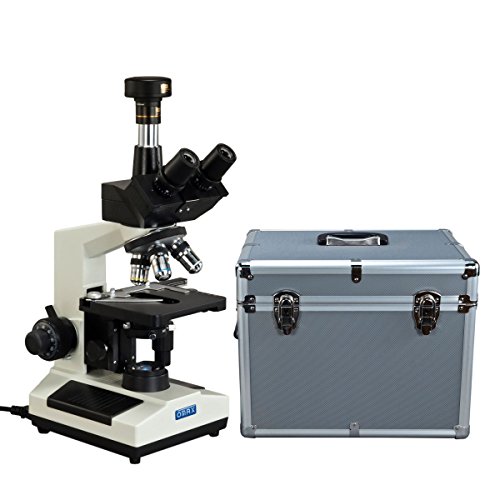 Omax M837SL-PHD-A185A-C90U 40X-2000X Phase Contrast Trinocular Compound Led Microscope+9Mp Camera+Aluminum Carrying Case cover