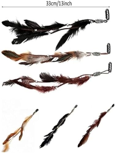 Generse Fermagli per Capelli con Piume Boho Hippie...