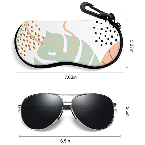 Image of Sunglasses Soft Case with Carabiner Ultra Light Neoprene Zipper Glasses Case