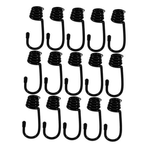 Zerodeko 15pcs Heavy Duty Plastic Coated Hooks for Luggage Cargo Outdoor Use Versatile All Purpose Bungee Cord Hooks for Kayaks Tents and Tarps Durable Plastic Construction