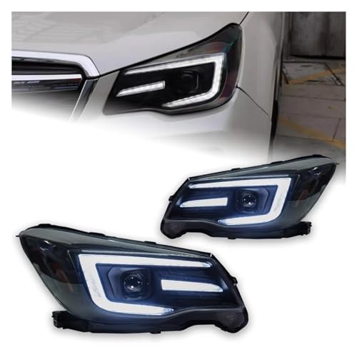 車側外部バックミラー カースタイリングヘッドランプ ために スバル フォレスター 2013-2016 LED ヘッドライトエンジェルアイ DRL Hid バイキセノンオートアクセサリー 外側ドアバックミラーアセンブリ(For Original Xenon)