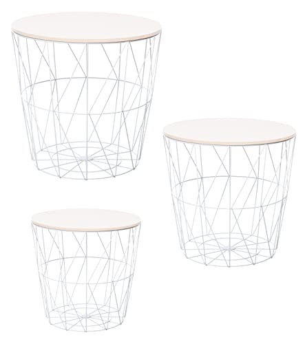 Brandsseller 3er Tischset Beistelltisch Couchtisch Ø 29 cm Ø 34 cm Ø...