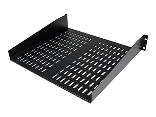 Startech.Com 2u 16in Universal Vented Rack Mount Cantilever Shelf - Fixed Server Rack Cabinet Shelf - Rack Shelf (Cantilever, Ventilated) - Black - 1u - 19