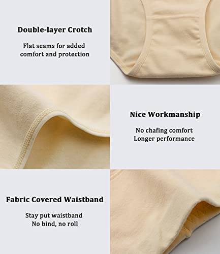 wirarpa Ladies Knickers Cotton Full Briefs High Waisted Underwear Panties for Women Multipack