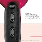Revlon RVDR5191F Ionic Technology Ceramic Hair Dryer with Diffuser, Ionic, 3 Heat/2 Speed Settings, Powerful, Fast Drying, Less Frizz, Pink