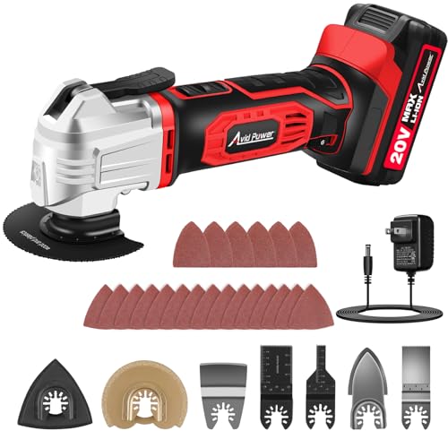 AVID POWER Cordless Oscillating Tool 20V Battery Powered Oscillating Multitool with 2.8° Oscillation Angle, Variable Speed Oscillating Saw w/ 31Pcs Accessories for Scraping/Cutting & Sanding