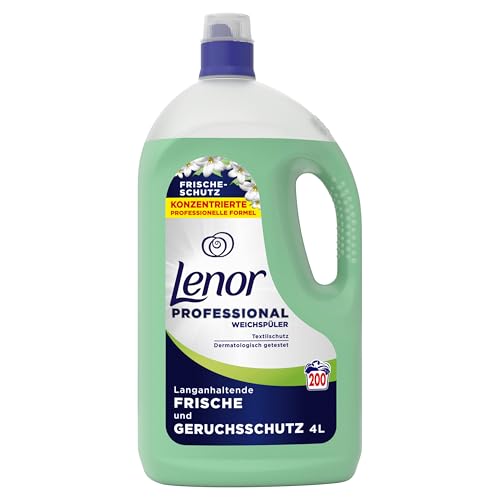 Lenor Professional Weichspüler, 200 Waschladungen, 4 l, Frische-Schutz, Langanhaltende Frische und Geruchsschutz für den professionellen Gebrauch, für den professionellen Gebrauch