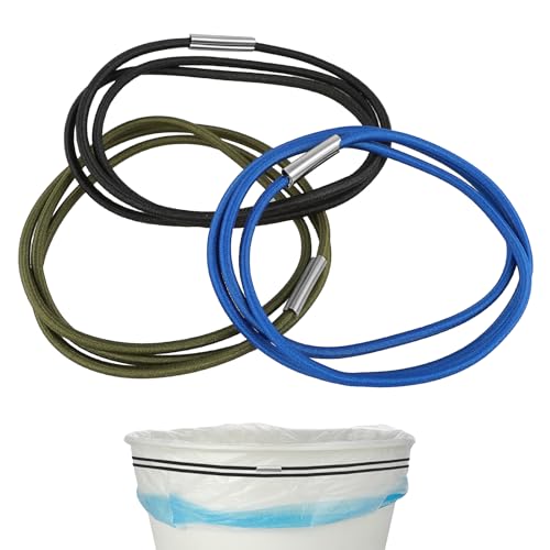 Qianyu Lot de 3 bandes élastiques extra larges en caoutchouc réglables pour poubelle, sacs à litière pour la maison, la cuisine, le bureau