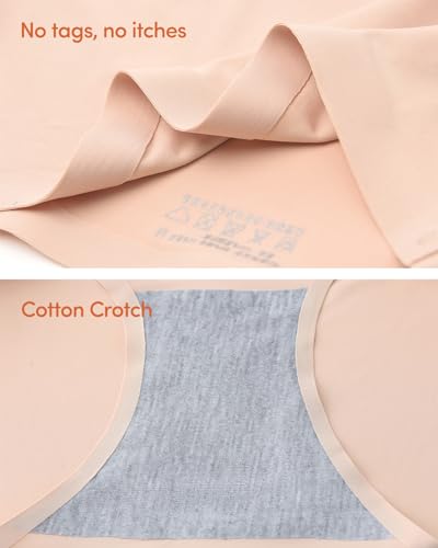 Adorel Teen Girls Seamless Underwear No Show Panties Tagless Brief Plain Pack of 6 8-16 Years4