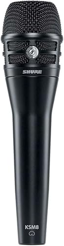 Shure KSM8 Dualdyne Micrófono vocal dinámico de diafragma dual – Micrófono cardioide para actuación en vivo, grabación de estudio y transmisión,