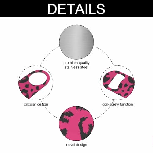Décapsuleur léopard noir et rose, l'idée cadeau d'anniversaire idéale - 4