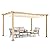 HAPPATIO 10' X 13' Pergola Retractable Pergola Canopy for Backyard, Garden, Patio; Woodgrain-Look Aluminum Pergola with Retractable Pergola Canopy, Includes Anchors and Expansion Screws (Beige)