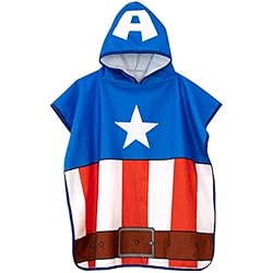 Marvel Poncho de Toalla con Capucha para Niños Captain America