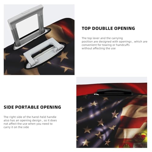 Travel Luggage Cover Combined Spain And Usa Flag Fashion Washable Baggage Suitcase Protector Fit For Luggage Small4